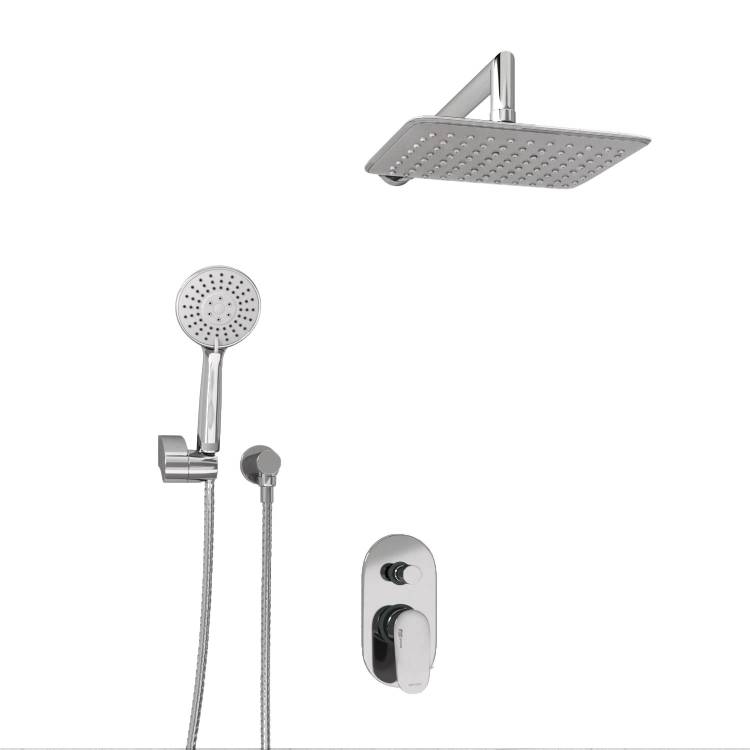 Душевой комплект Wasserkraft A14131 с верхней душевой насадкой, хром, встраиваемый, с лейкой