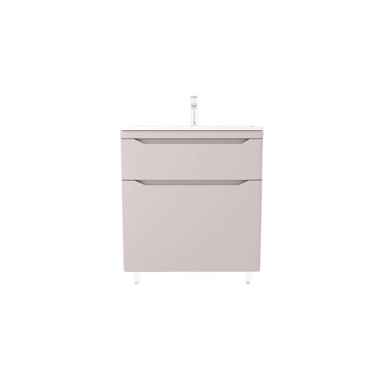 Тумба с раковиной Style Line Бергамо мини 70 напольная, Люкс Плюс антискрейтч, карамель матовая, Раковина Марелла Люкс 70x40