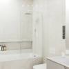 Шторка на ванну MaybahGlass MGV-62-1у стекло прозрачное, профиль белый матовый, 1400x400 фото 2