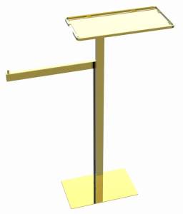 Стойка Boheme 10952-G с полкой и полотенцедержателем, Gold