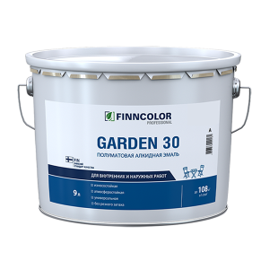 FINNCOLOR GARDEN 30 эмаль алкидная, универсальная, полуматовая, база C (9л)