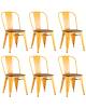Набор из 6 стульев Stool Group Tolix YD-H440B-W LG-06 X6 желтый глянцевый, темное дерево
