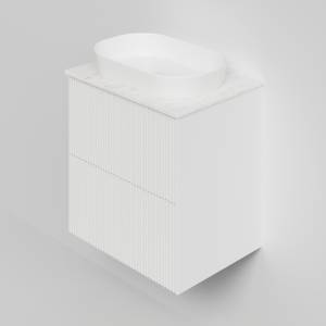 Тумба с раковиной La Fenice Terra Twin Bianco NFNC-01-TER-B-60-2-3-GL-GG белая матовая, 60 см