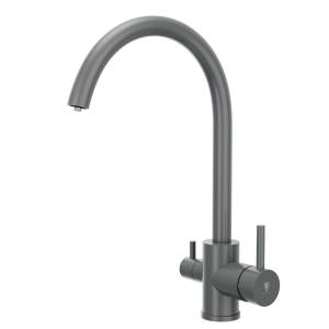 Смеситель для кухни Rush SUS9035-37Grey с подключением к фильтру, серый графит