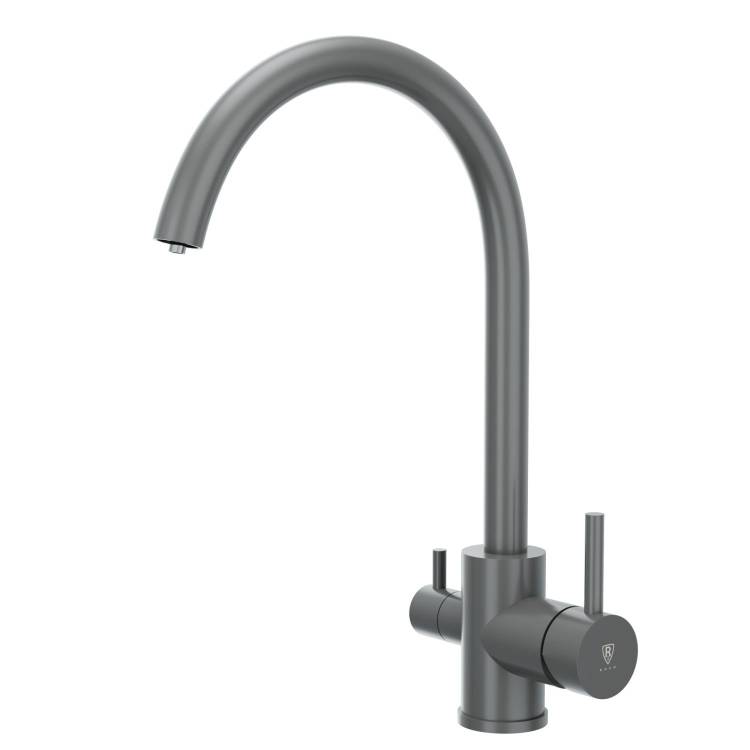 Смеситель для кухни Rush SUS9035-37Grey с подключением к фильтру, серый графит