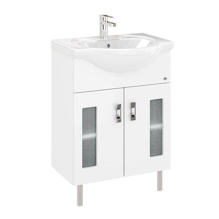 Тумба под раковину Onika Кристалл 60 напольная, белая