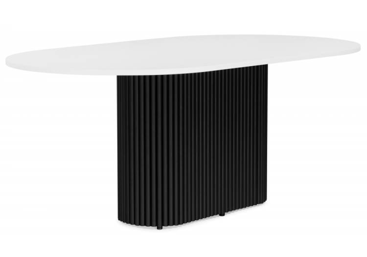 Стол Notta Барон О 620210 белая пленка шагрень, черный 180x90x75
