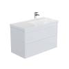 Тумба с раковиной Aquanet Nova Lite 2.0 100 R 365912 Белый глянец