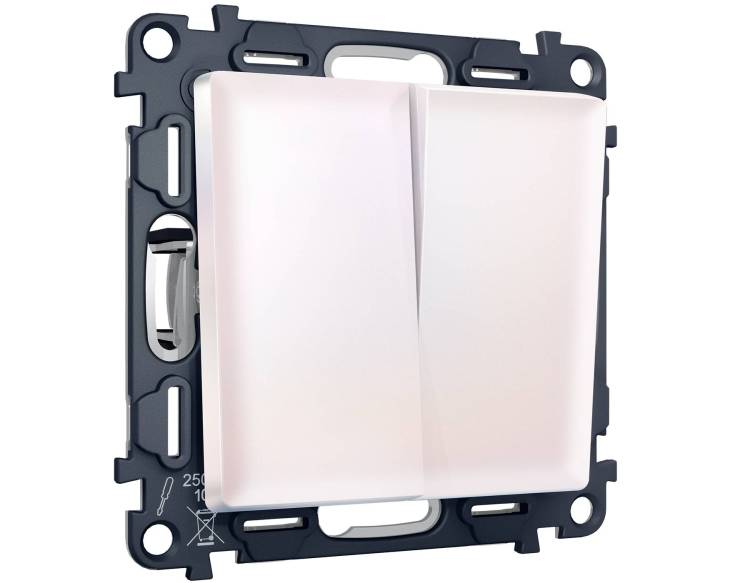 Комплект механизма 2-клавишного перекрестного выключателя Ambrella Volt MA MA203030 жемчуг