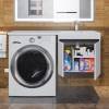 Тумба под раковину Uperwood Magenta 5930205151 под стиральную машину, подвесная, с дверцами, белая, графит, 60 см фото 7