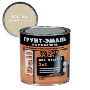 Грунт-эмаль по ржавчине 3 в 1 гладкая алкидная Dali RAL 1014 слоновая кость 0,75 л