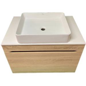 Тумба с раковиной Sintesi STL.W7817_SIN-LVB-APP-407 подвесная, бежевый, белый, светло-кремовый