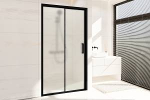 Душевая дверь в нишу Royal Bath Accord RB105HS-C-BL профиль черный, стекло матовое, 105x200
