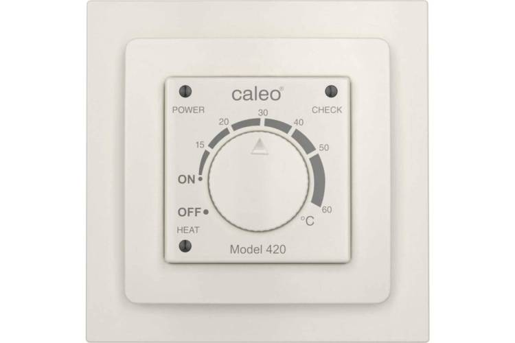 Терморегулятор Caleo 420 КА000001911 бежевый с адаптерами, встраиваемый аналоговый, 3.5 кВт