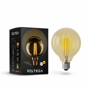 Лампа светодиодная филаментная Voltega Loft Led E27 6W 2800K золотая VG10-G95GE27warm6W 7084