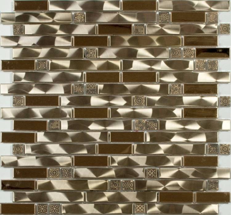 Мозаика NSmosaic Metal series MS-609 метал керамика (15х48х98x6) 305x298