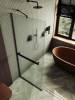 Душевая перегородка MaybahGlass MGD-731-6у 79x195, стекло сатин 8 мм, профиль черный фото 2