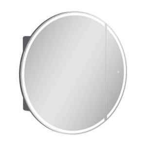 Зеркало-шкаф Equil Smile szSMILE.8600 с подсветкой и розеткой, графит софт, 80x80