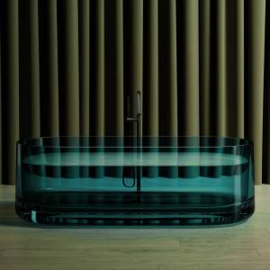 Прозрачная ванна Abber Kristall AT9708Aquamarin 170x75 бирюзовая