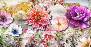 3D Фотообои Artegrafico «Ассорти из ярких цветов» BT-042 канвас