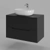 Тумба с раковиной Orange Line Li-80TubMDF+B05-480W черная матовая, 80.5 см фото 3