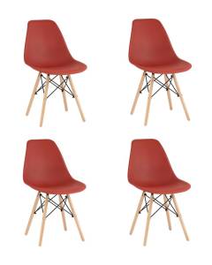Набор из 4 стульев Stool Group Eames Y801-V SEAT terracotta X4 терракотовый