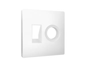 Лицевая панель для компьютерной/телефонной розетки+TV розетки Ambrella Volt Alfa AP1325 белый матовый