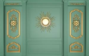 3D Фотообои Artegrafico «Солнце на изумрудном фоне» DR-004 песок