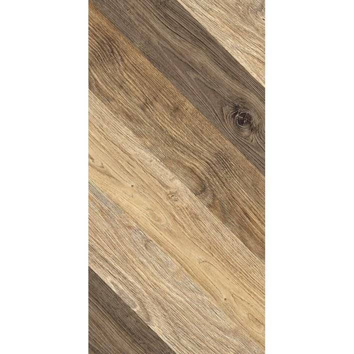 Керамогранит Керамин Ноттингем 4Д Тип 2 Коричневый Шеврон 30x60