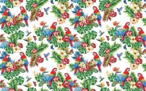 3D Фотообои Artegrafico «Попугаи в тропических листьях» TR-029 канвас