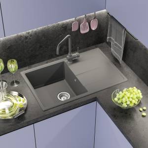 Мойка кухонная Misty Линкор LIN-78х51-04 серый шелк, 78x51