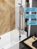 Шторка на ванну Watersense Nancy W00215 профиль хром глянцевый, стекло прозрачное, 80x140 фото 3