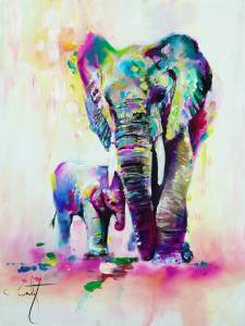 3D Фотообои Artegrafico «Семья слонов» ART021 канвас