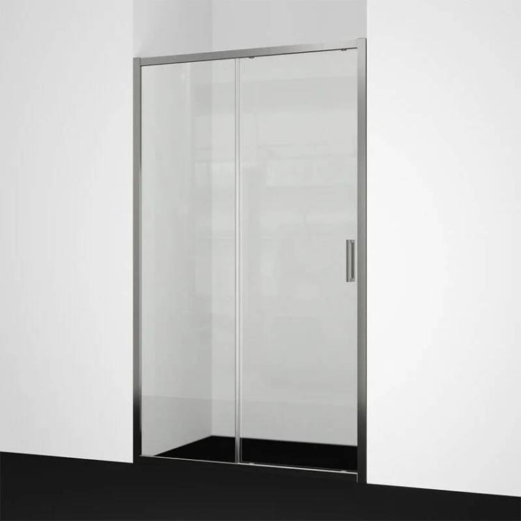 Душевая дверь в нишу Wasserkraft Tauber 64S05 профиль никель, стекло прозрачное, 120x200