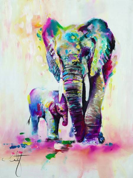 3D Фотообои Artegrafico «Семья слонов» ART021 канвас