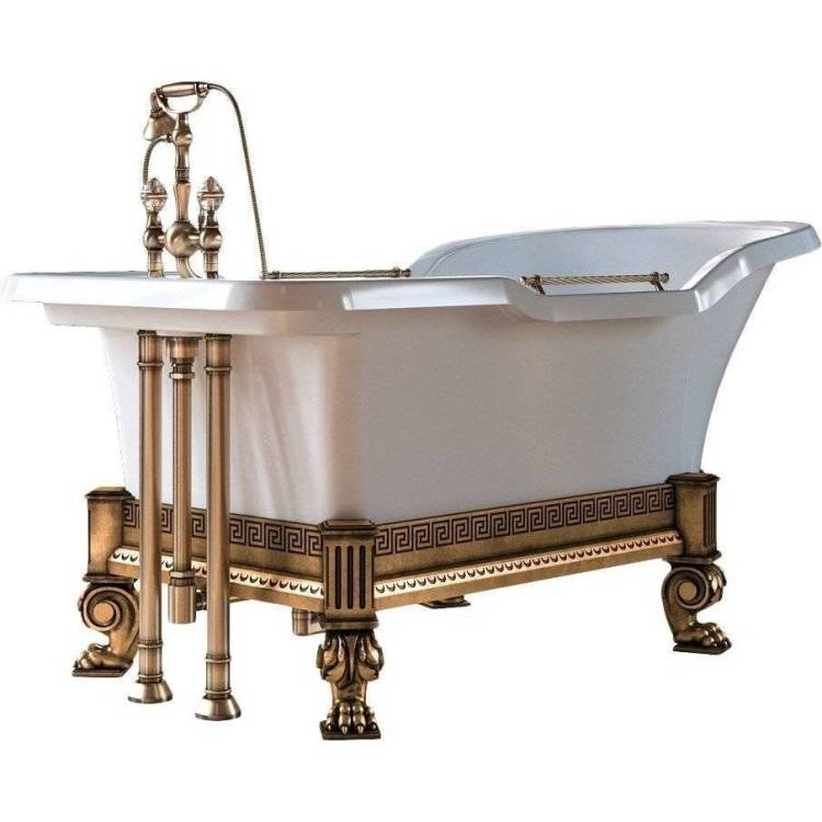 Ванна из искусственного камня Migliore Impero 26341 180x87 бронзовая опора