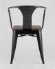Набор из 4 стульев Stool Group Tolix Arm Wood YD-H440AR-W LG-01 X4 черный глянцевый, темное дерево фото 8