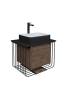 Тумба с раковиной Grossman Винтаж 70 с 1 ящиком, веллингтон черный металл (GR-4043BW)