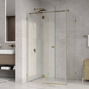 Душевой уголок Wasserkraft Ems 76H07 профиль глянцевое золото, стекло прозрачное, 120x90x200