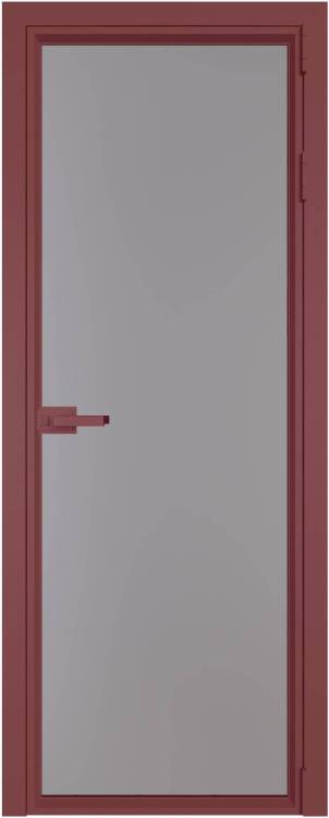 Межкомнатная дверь Profil Doors 1 AV цвет профиля Красный антрацит, стекло безопасное 6 мм монохром серый 800x2000