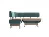 Диван угловой Лига диванов Альфа 116685L Бирюзовый\Бежевый Левый