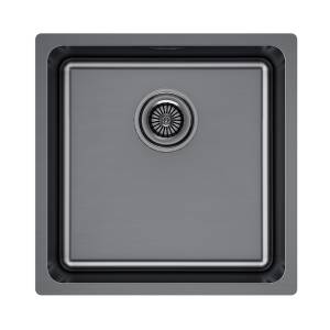 Мойка кухонная Paulmark Yuni 44 Uni YU44-GM Вороненая Сталь, 44x44