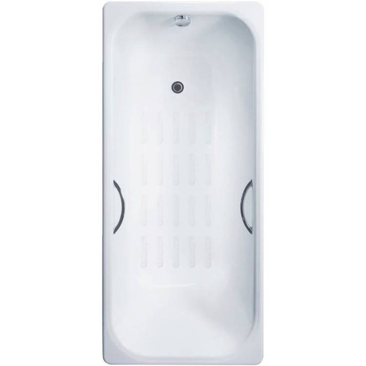 Чугунная ванна Delice Aurora DLR230604R-AS 160x75, с антискользящим покрытием, с отверстиями под ручки, без ножек