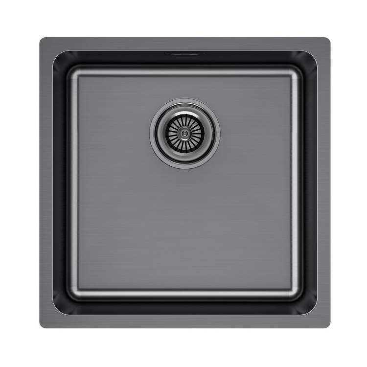 Мойка кухонная Paulmark Yuni 44 Uni YU44-GM Вороненая Сталь, 44x44