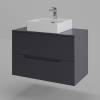 Тумба с раковиной Orange Line Li-80TugMDF+B04-405W графит матовый, 80.5 см фото 3