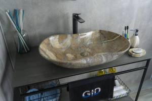 Раковина Gid Lago Mnc503 54440 глянцевая, под камень, 66.5x41x12