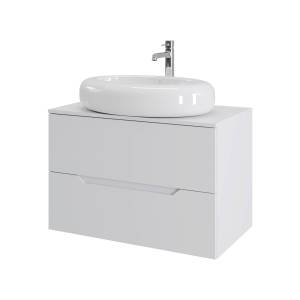 Тумба с раковиной Orange Line Li-80TuwMDF+B08-640W белая матовая, 80.5 см