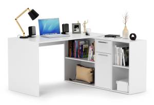 Стол письменный Моби Лайт 03.245 F Белый PE шагрень