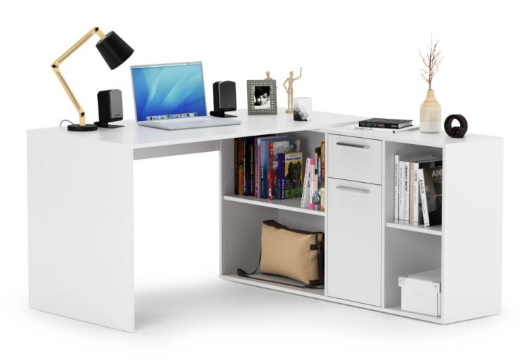 Стол письменный Моби Лайт 03.245 F Белый PE шагрень