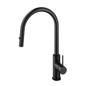 Смеситель для кухни Vincea City VKF-2C1MB с выдвижным изливом, черный